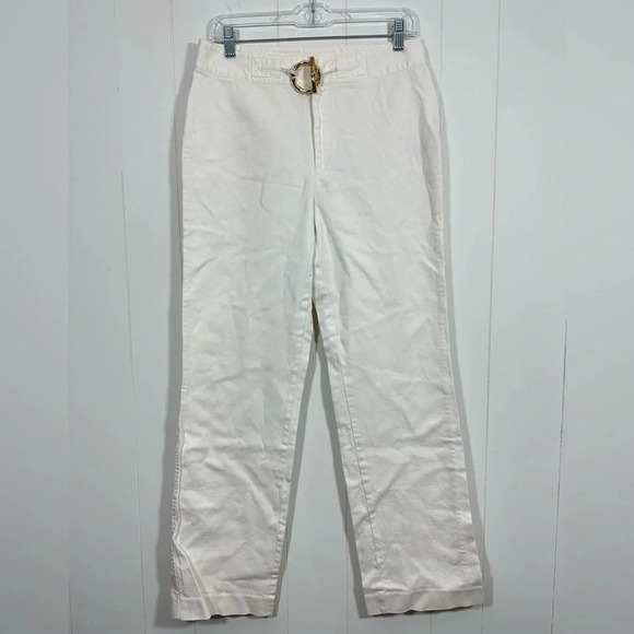 Lauren Ralph Lauren Pants - Lauren Jeans Co. White Cotton Stretch Jeans pants SZ 8 Buckle Accent